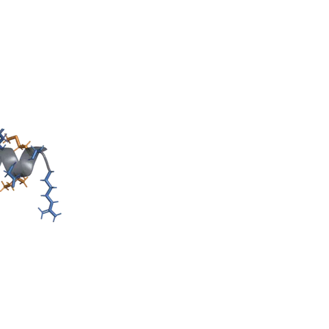 Représentation de structure idéalisée pour Sermorelin + Ipamorelin: Separate Histories, Untested Blend