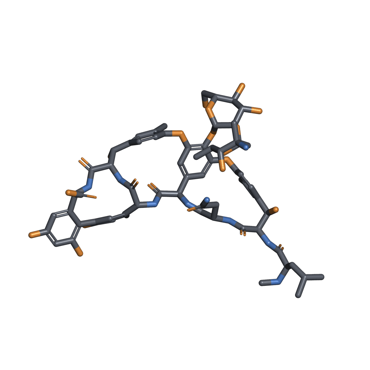 Vancomycin molecule illustration